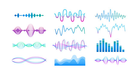 colorful sound equaliser set - modern dynamic vector