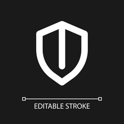 security shield pixel perfect white linear ui vector image