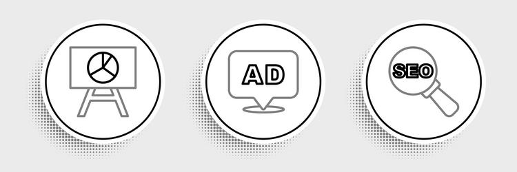 set line seo optimization board with graph chart vector image