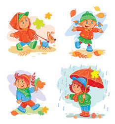 set of icons small children vector