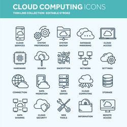Cloud Computing Icons - Data & Security vector image