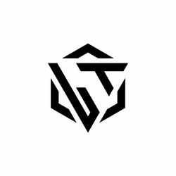 lt logo monogram with triangle and hexagon modern vector image