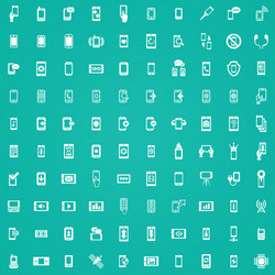smartphone 100 icons universal set for web and ui vector image