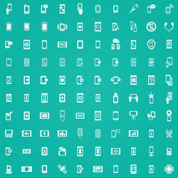 Smartphone 100 icons universal set for web and ui vector