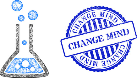 textured change mind stamp and net reaction flask vector image