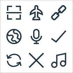 user interface line icons linear set quality vector image