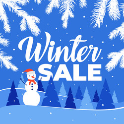 Winter Sale Banner - Festive Discount Vector Image