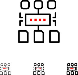 algorithm program user document bold and thin vector image