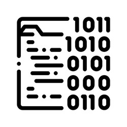 binary file coding system thin line icon vector image
