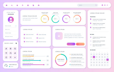 Business dashboard ui template design stock Vector Image