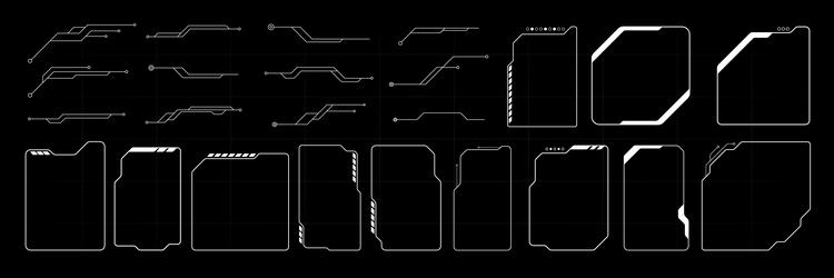Futuristic Tech Frame Elements vector image