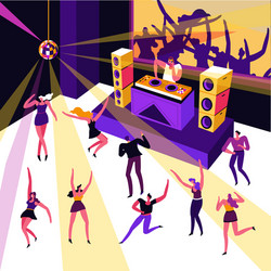 night club dance party dj in headphones vector