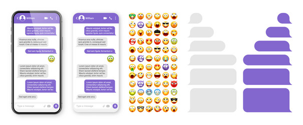 smartphone messaging app user interface design vector image