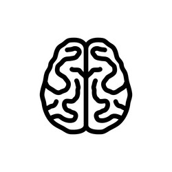 brain with convolutions icon black symbol vector