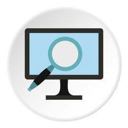 finding information on computer icon flat style vector