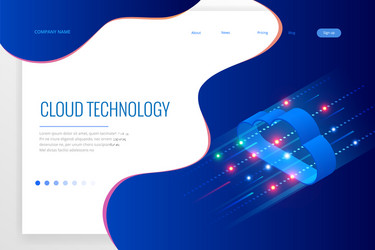 isometric modern cloud technology and networking vector image