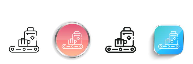 luggage icon thin linear regular and button style vector image