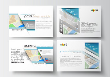 Set of business templates for presentation slides vector