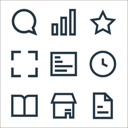 user interface line icons linear set quality vector image