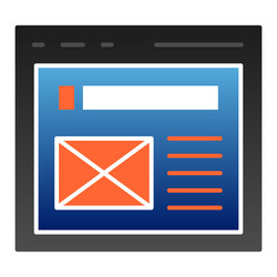 browser flat icon website window color icons vector image