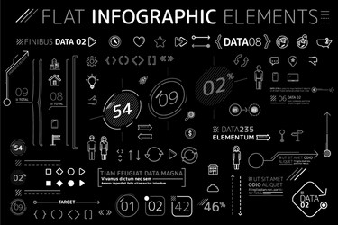 Corporate flat infographic elements collection vector