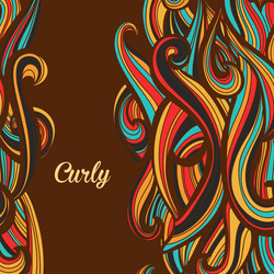 Curl abstract pattern with multicolored waves vector