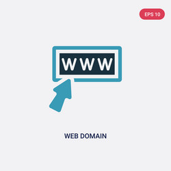 two color web domain icon from programming vector