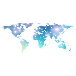 world map with global technology networking vector image