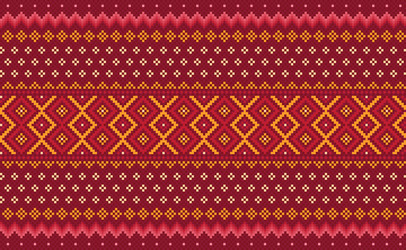 Pixel ethnic pattern embroidery ornament Vector Image