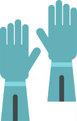 rubber gloves for hand protection icon flat style vector