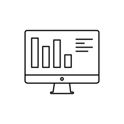 Web analytic information on computer screen line vector