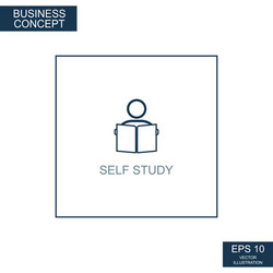Business concept web icon from thin lines self vector