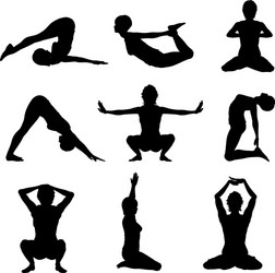 Female Yoga Poses Vector Image