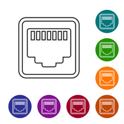 Network Port Icon - RJ45 Socket Vector Image