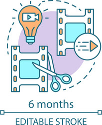 6 months concept icon vector