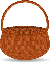 Wicker basket realistic isolated Royalty Free Vector Image