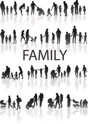 Family Silhouettes - People Group vector