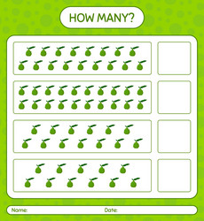 How many counting game with kaffir lime worksheet vector