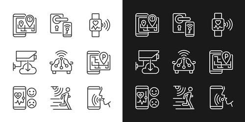 internet of things pixel perfect light and dark vector image