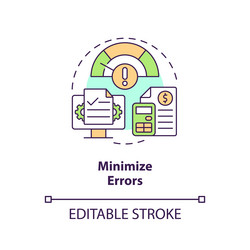 minimize errors concept icon