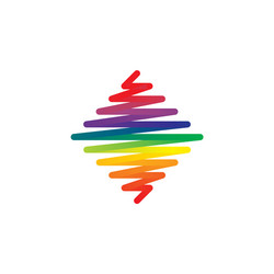 Rainbow line abstract business logo icon vector