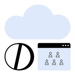 cloud technology with user management interface vector image