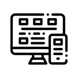 computer smartphone system thin line icon vector image