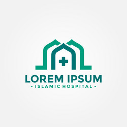 Islamic hospital logo medical care vector