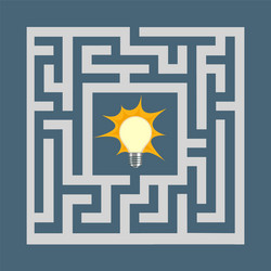 light bulb inside the maze vector