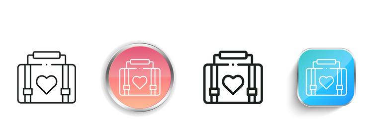 luggage icon thin linear regular and button style vector image