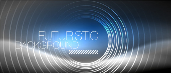 neon circles abstract background shiny lines vector image