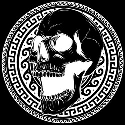 outline human skull design Vector Image