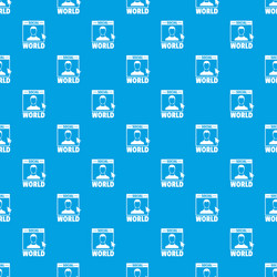 Social world pattern seamless blue vector