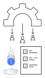 Task Delegation & Workflow vector image